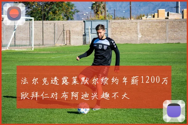 法尔克透露莱默尔续约年薪1200万欧拜仁对布阿迪兴趣不大